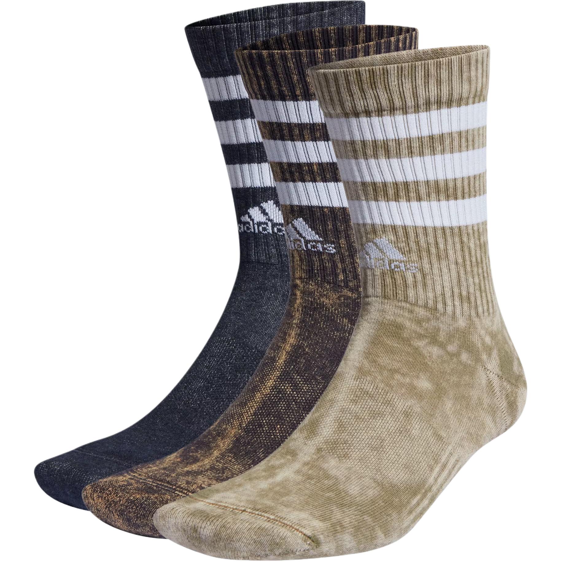 

Носки до середины голени унисекс, 3 пары Adidas, 3 Pack (Strata Olive Green+Legend Ink+Khaki)
