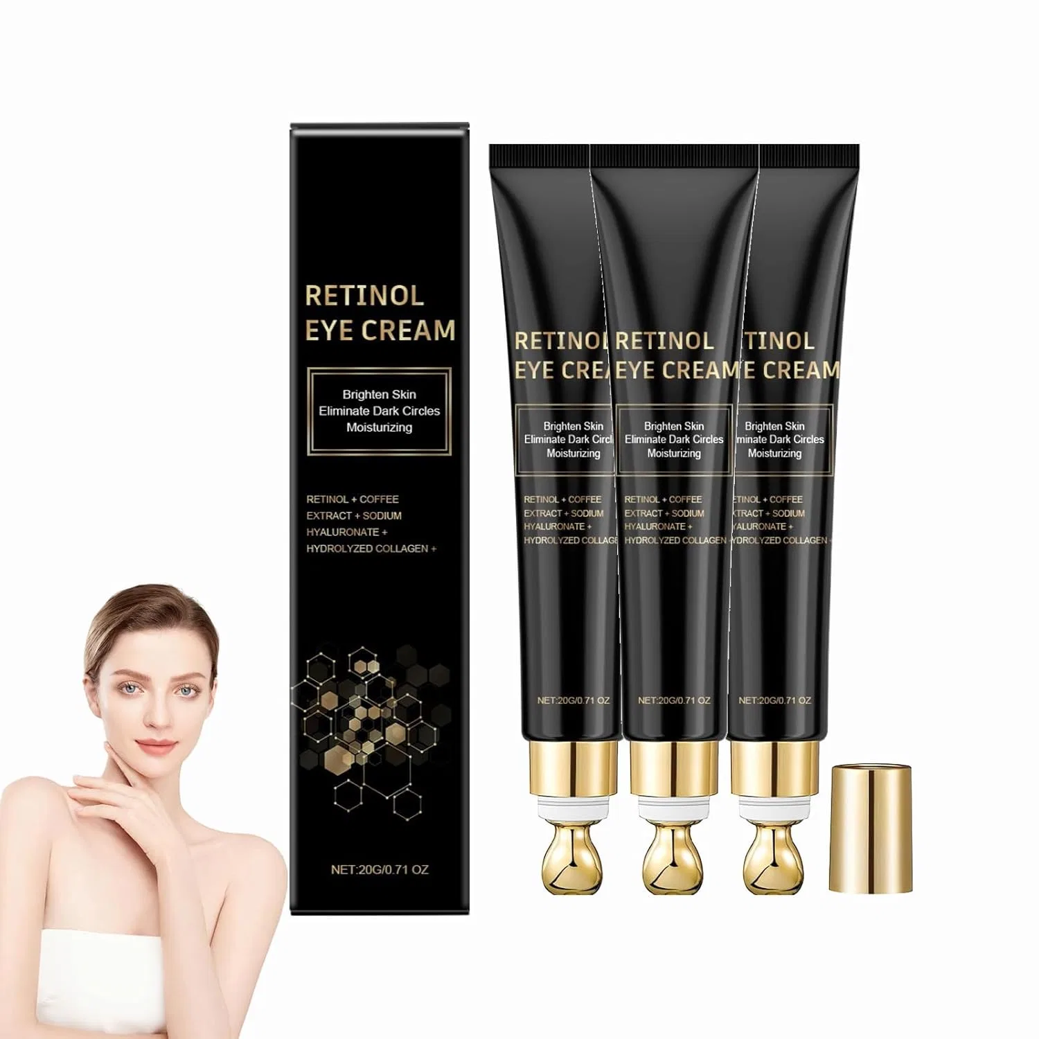 Крем для глаз с ретинолом и охлаждающим роликом от Retinol Generisch, 3Pc