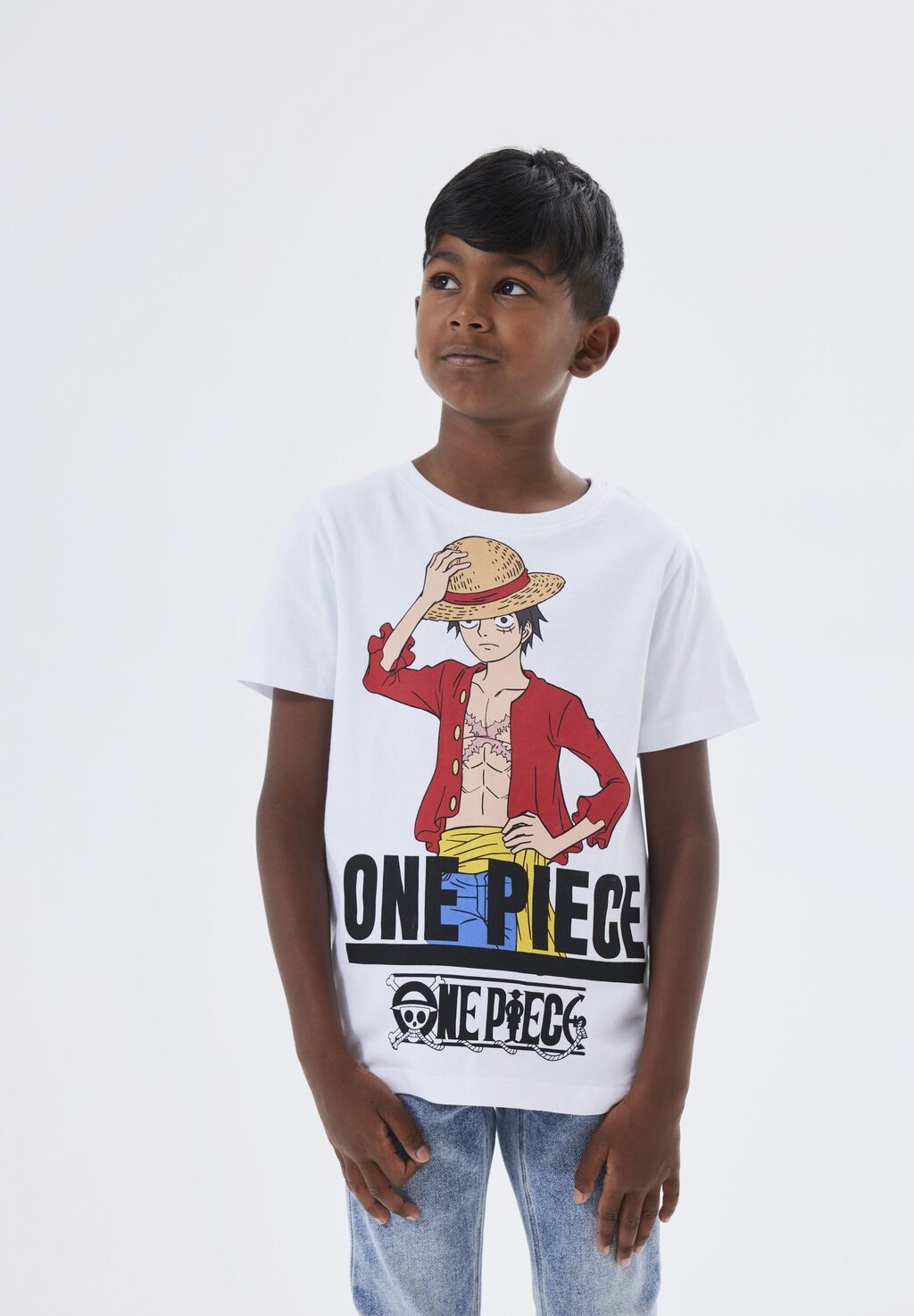 

Футболка с принтом Nkmnate Onepiece Unisex Name it, цвет bright white