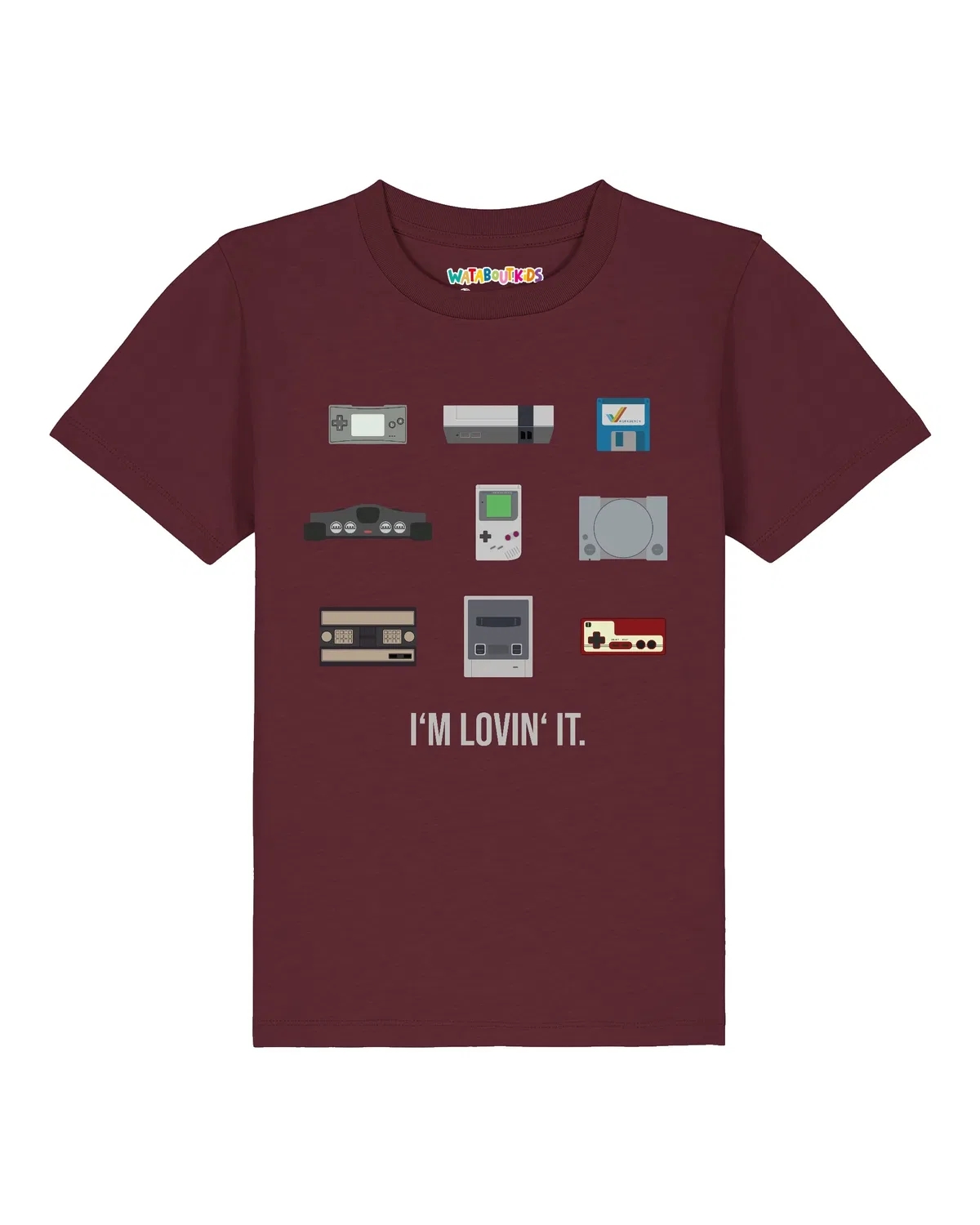 Футболка с принтом видеоигр Wat? Apparel, винно-красный — фото 2