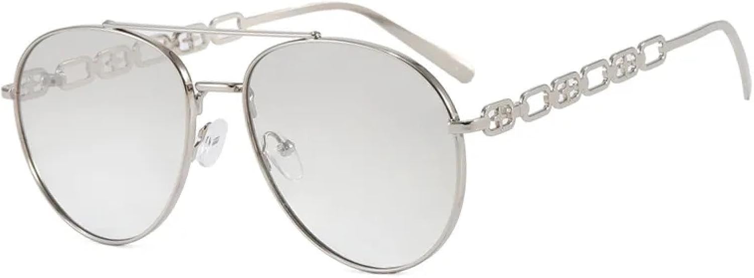 

Солнцезащитные очки с защитой от УФ-излучения UV400 | Металлический панк, большая оправа | Для женщин и мужчин, для занятий спортом на открытом воздухе и вождения DSVIGF, Silver