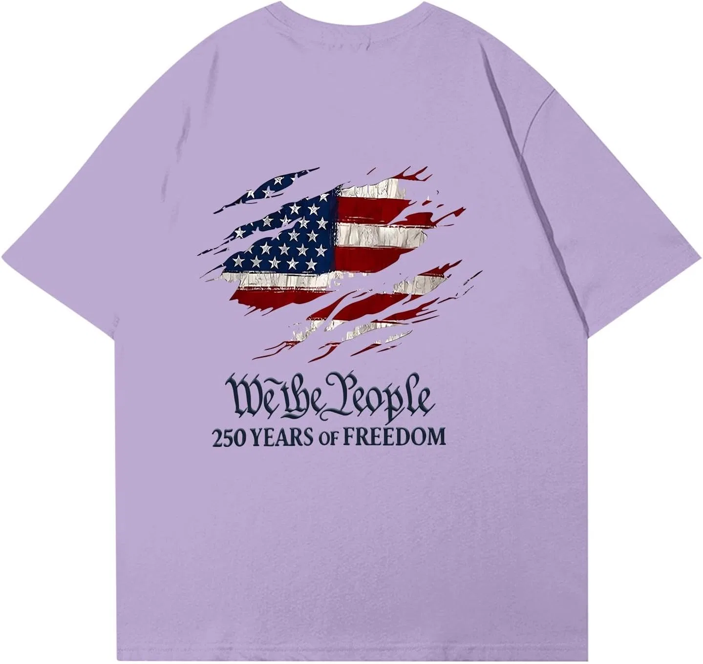 Футболка с патриотическим принтом, бренд Generic, цвет 2-purple — фото 4