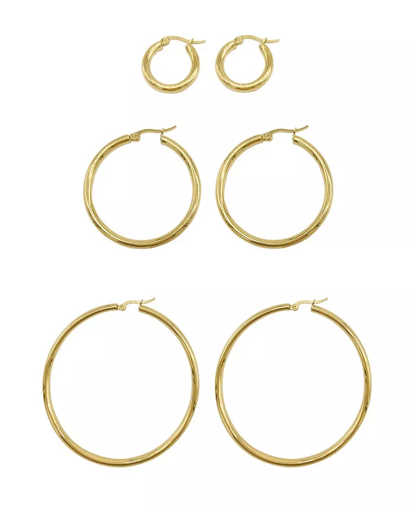 

Комплект серег-колец Adornia, yellow