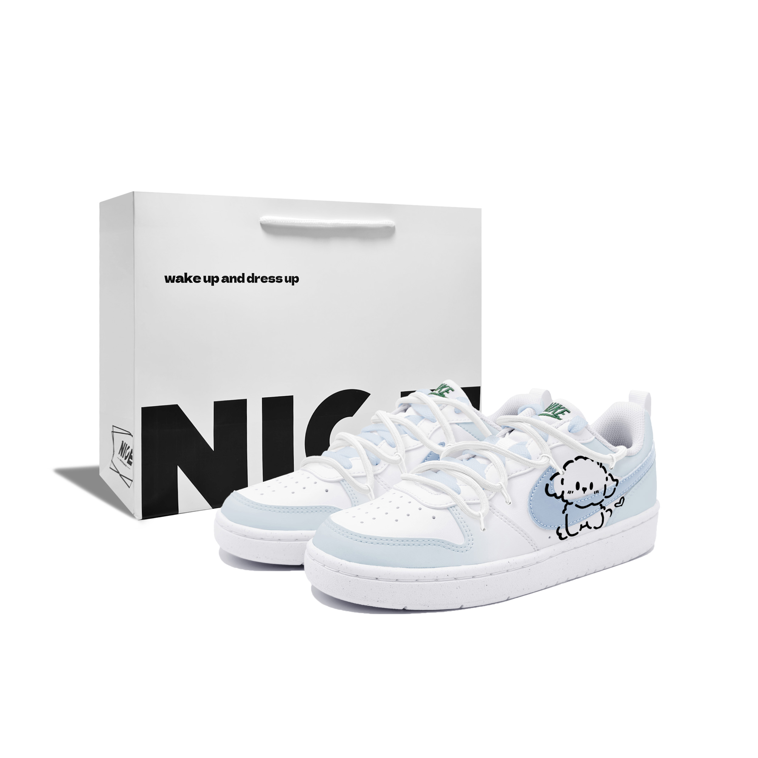 

Court Borough Line Drawing Of A Dog амортизация, износостойкие низкие детские скейтбординг кроссовки Kids' Nike, голубой