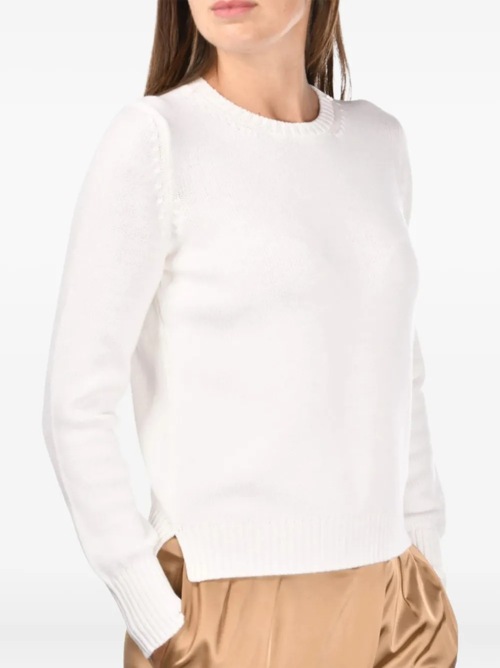 

Шерстяной джемпер с круглым вырезом Gran Sasso, белый