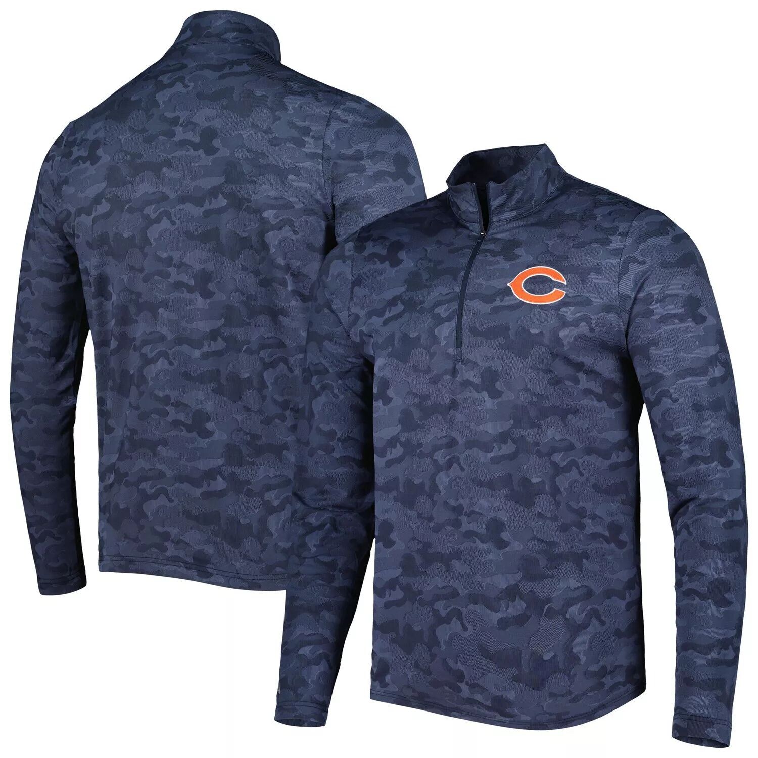 

Мужской темно-синий свитшот с молнией без четверти Chicago Bears Brigade Antigua