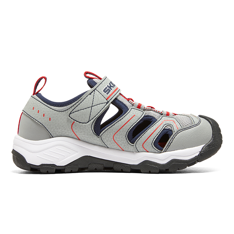 Skechers Детские сандалии из износостойкой дышащей ткани серо-синего цвета для подростков — фото 2