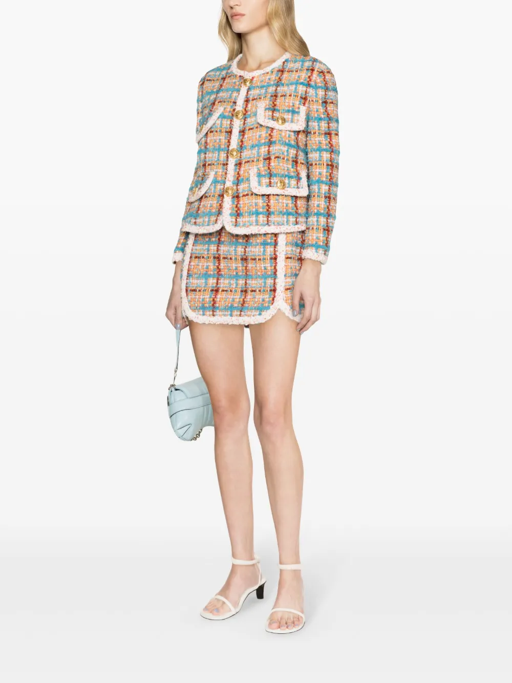 Юбка мини Upper East Side из букле DSQUARED2, оранжевый — фото 3