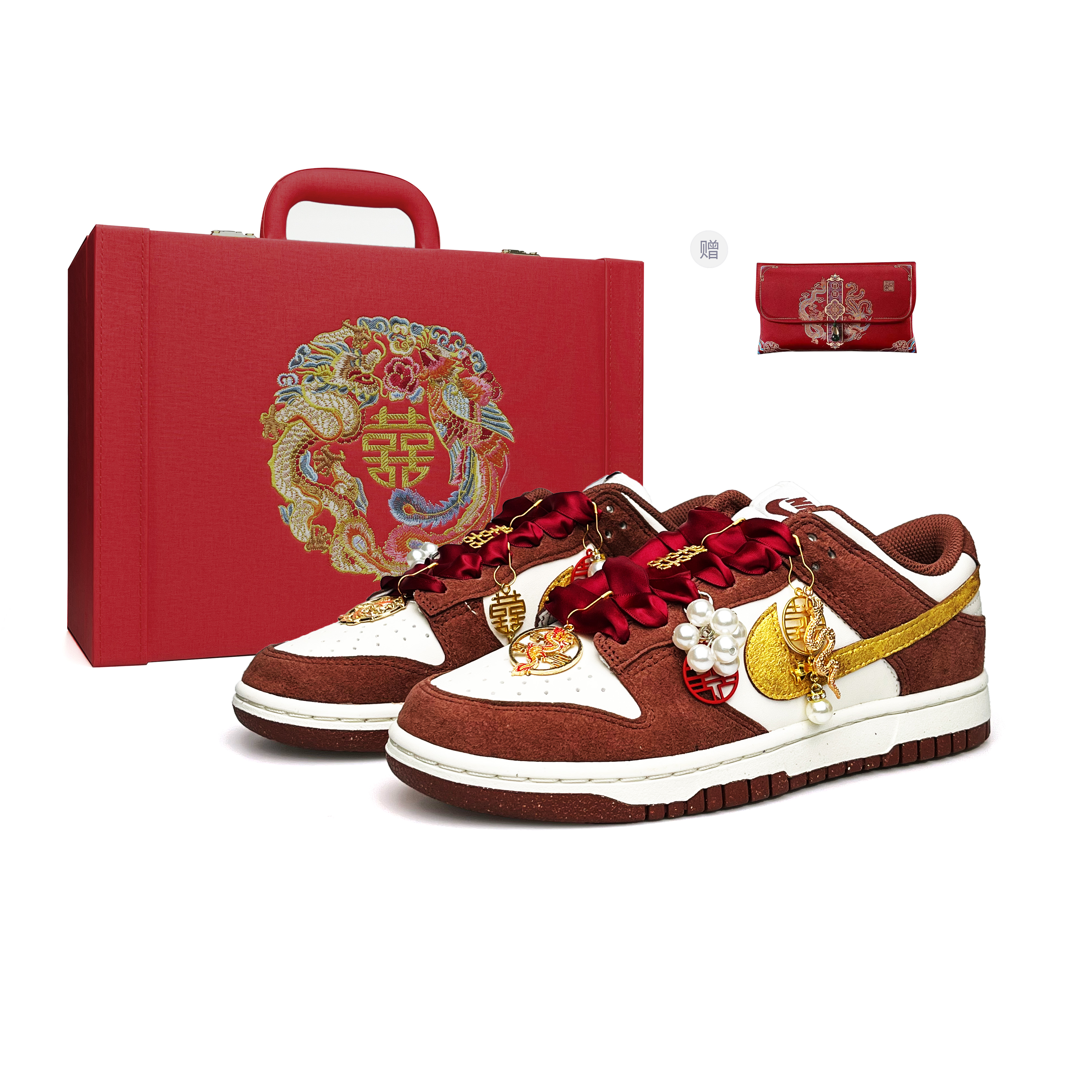 Nike Легкие и дышащие низкие кроссовки для скейтбординга Dunk Heaven's Perfect Match, унисекс, красные