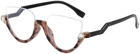 

Модные солнцезащитные очки в полуободковой оправе с бриллиантами для женщин, очки с градиентным зеркальным покрытием, винтажная оправа для мужских очков MTZJH, Amber Clear