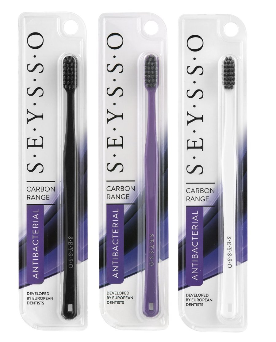 

Ручная зубная щетка SEYSSO Carbon Antibacterial, 1 шт.
