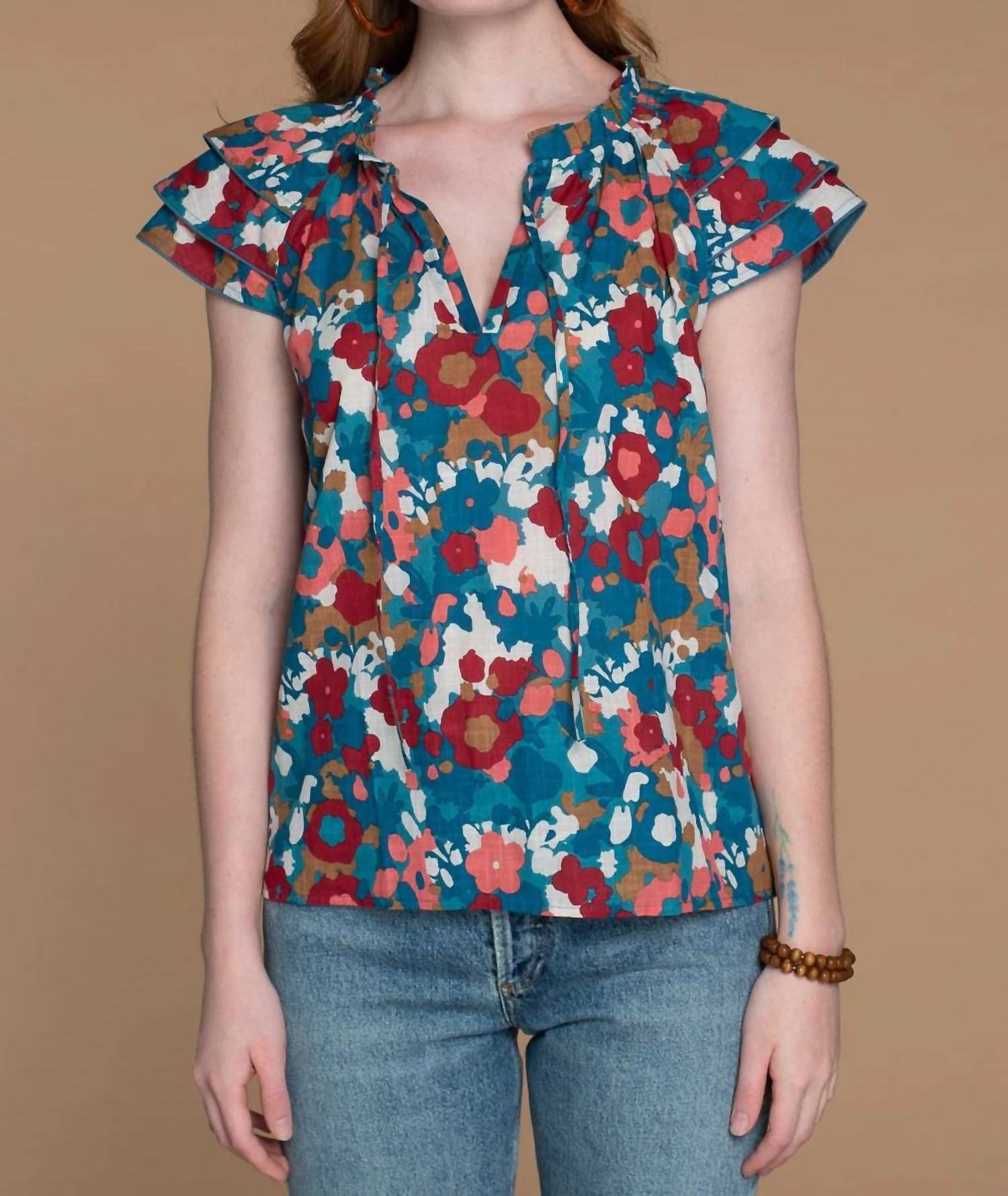 

Блузка Astrid с абстрактным цветочным узором Olivia James the Label, цвет abstract florals