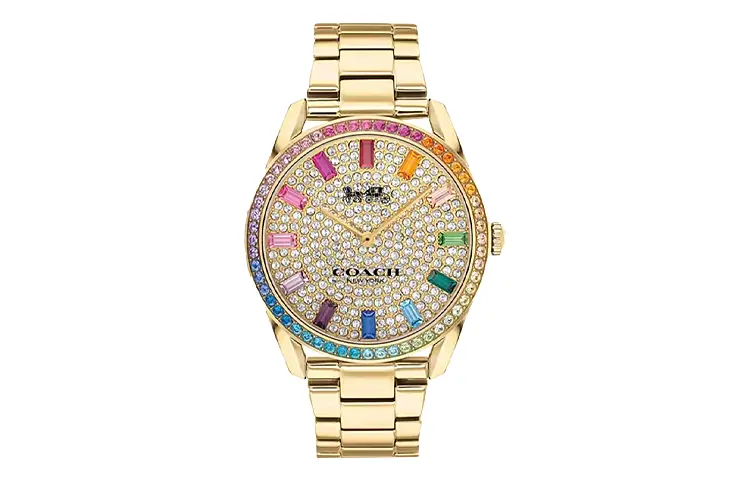 

COACH Часы PRESTON Collection Wrist Watch Quartz Movement Steel Strap 36mm Gold Dial Women's Watch