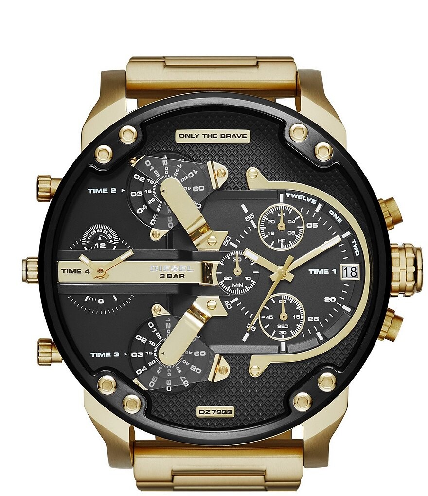 

Мужские многофункциональные золотистые часы Diesel Mr. Daddy 2.0 с браслетом из нержавеющей стали, золотой