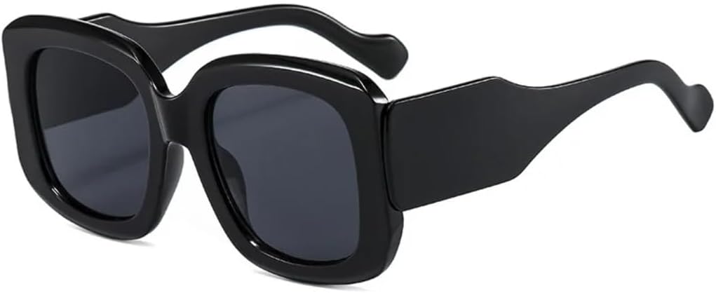 

Солнцезащитные очки для мужчин и женщин - защита UV400 - увеличенный размер, градиентный зелено-фиолетовый цвет, для занятий спортом на открытом воздухе и вождения DSVIGF, Black Gray