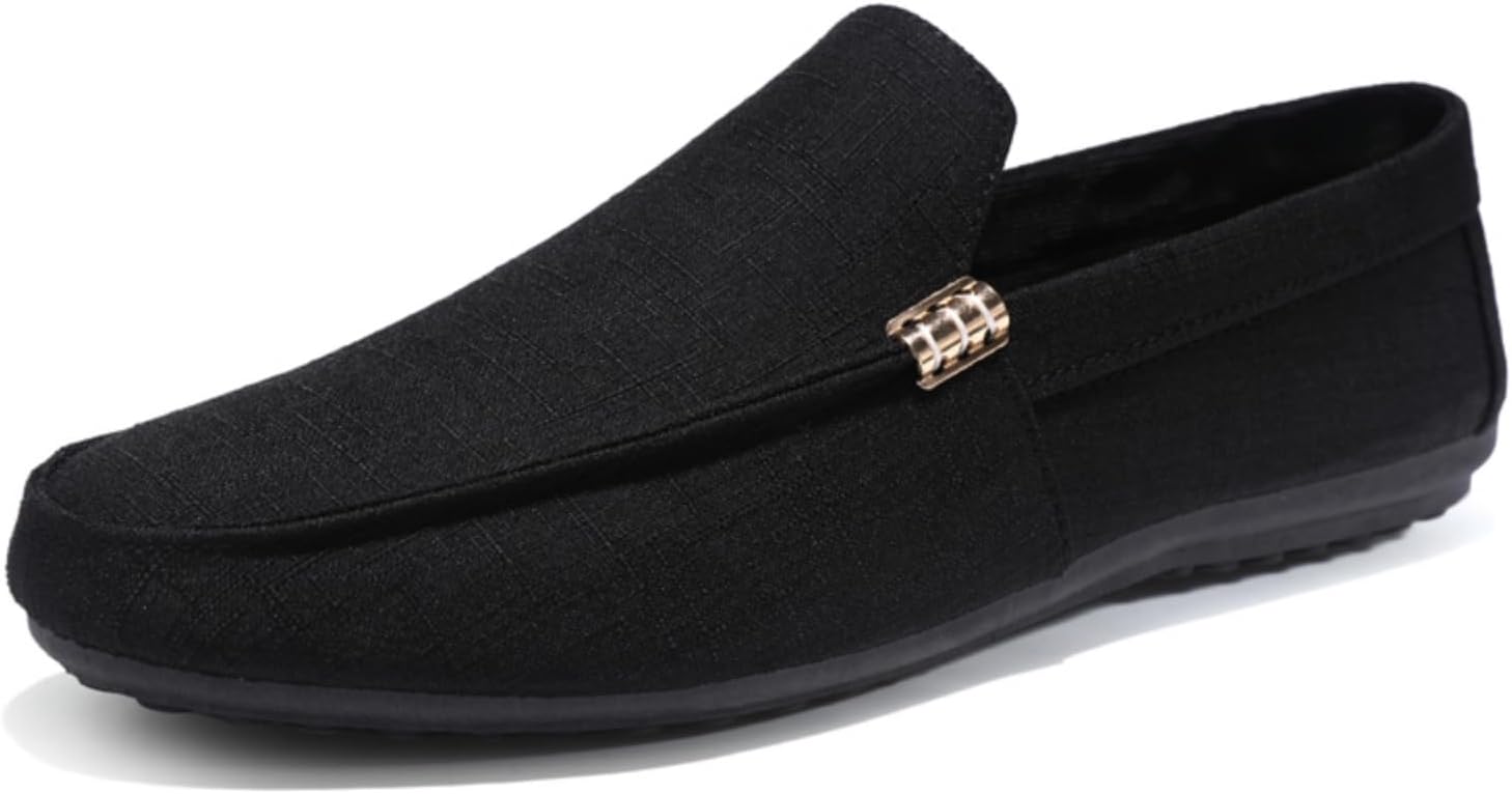 

Мужские повседневные лоферы, легкий верх из хлопкового канваса с золотистыми металлическими элементами, удобная модель без шнурков для повседневной носки Kelibasi