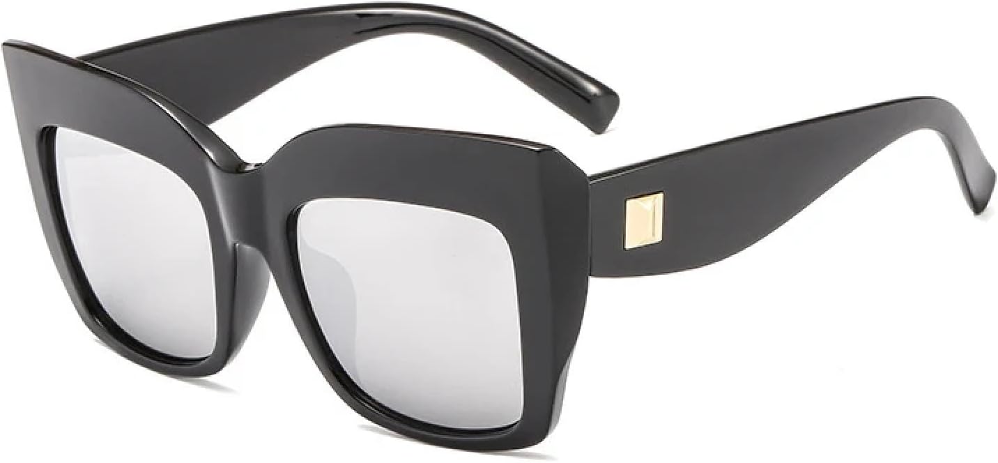 

Винтажные солнцезащитные очки для женщин и мужчин, крупная оправа, модные градиентные солнцезащитные очки класса люкс с защитой от УФ-излучения UV400 VVTWSSW, C2 Black-silver