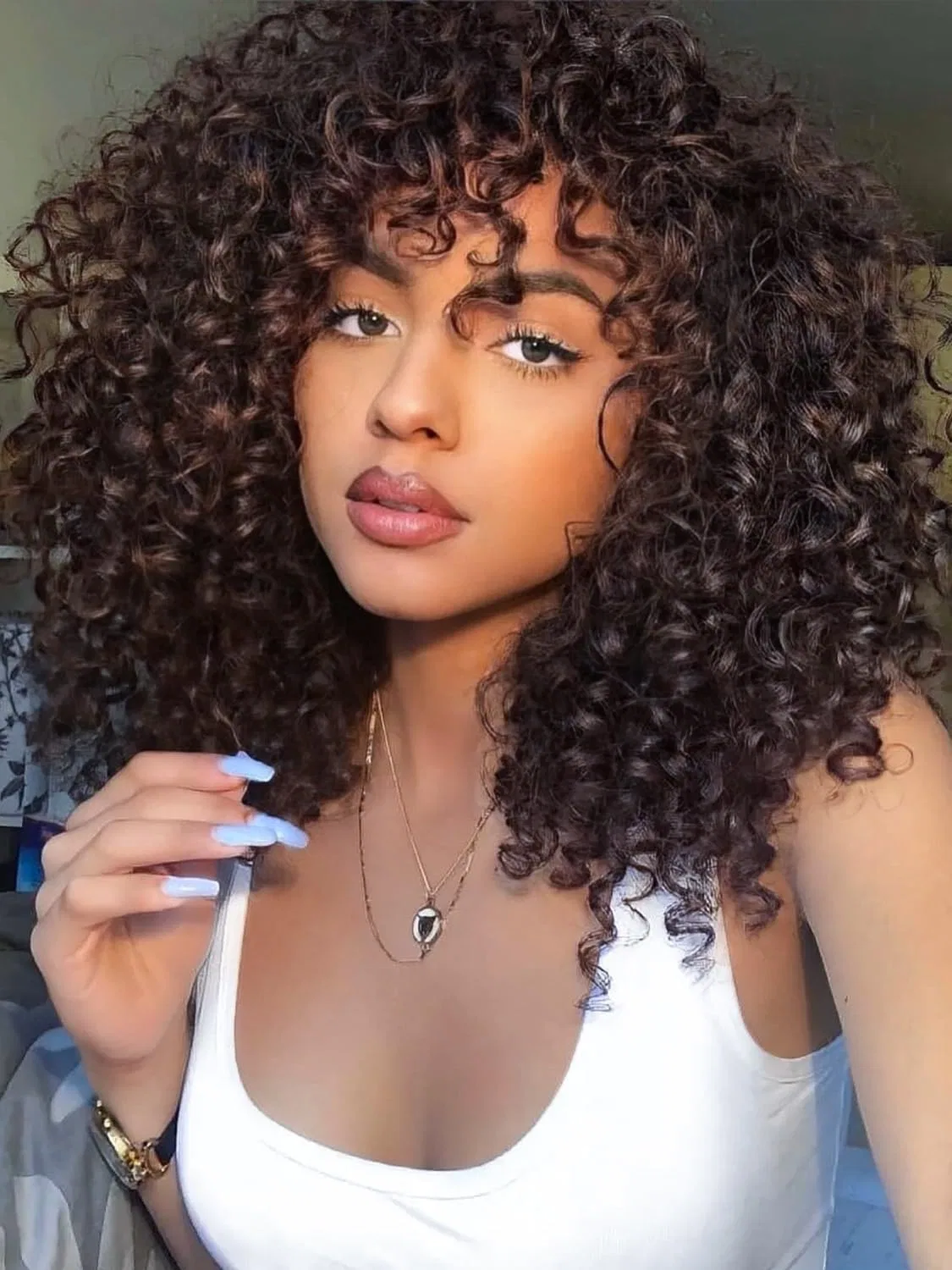 Короткий кудрявый парик афро с челкой LIZZY для черных женщин Lizzyhair, Brown