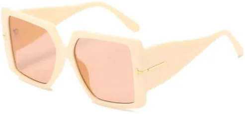 

Винтажные солнцезащитные очки большого размера с квадратным градиентом для женщин, модель 2027 года, для активного отдыха, с широкими дужками MTZJH, Beige