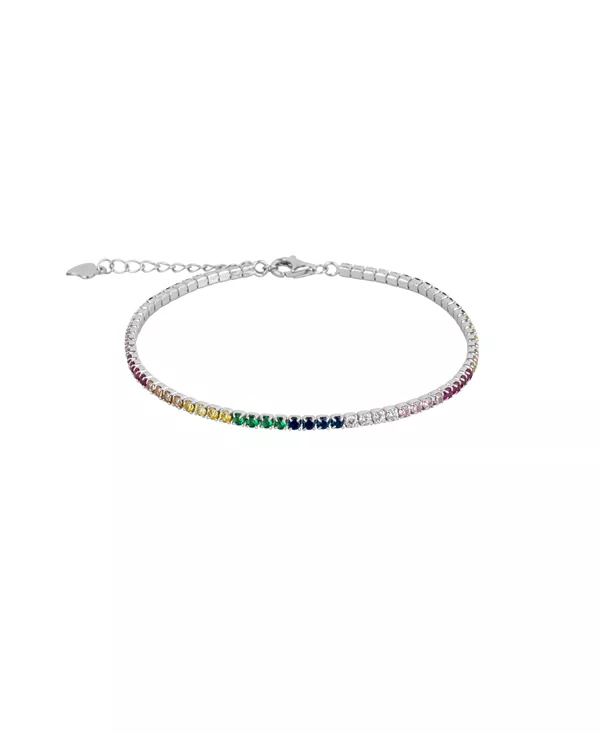 

Теннисный браслет из стерлингового серебра с радужным цветовым оттенком Spero London, silver