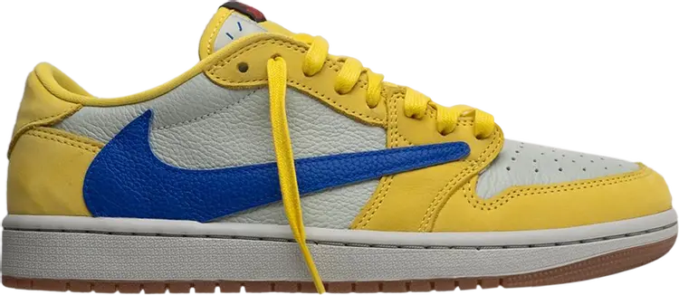 Кроссовки Travis Scott x Wmns Air Jordan 1 Retro Low OG SP 'Canary', желтый