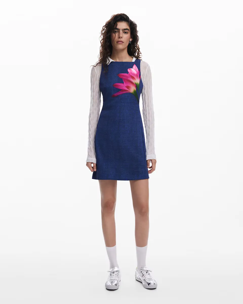 

Платье мини с эффектом денима Desigual, синий
