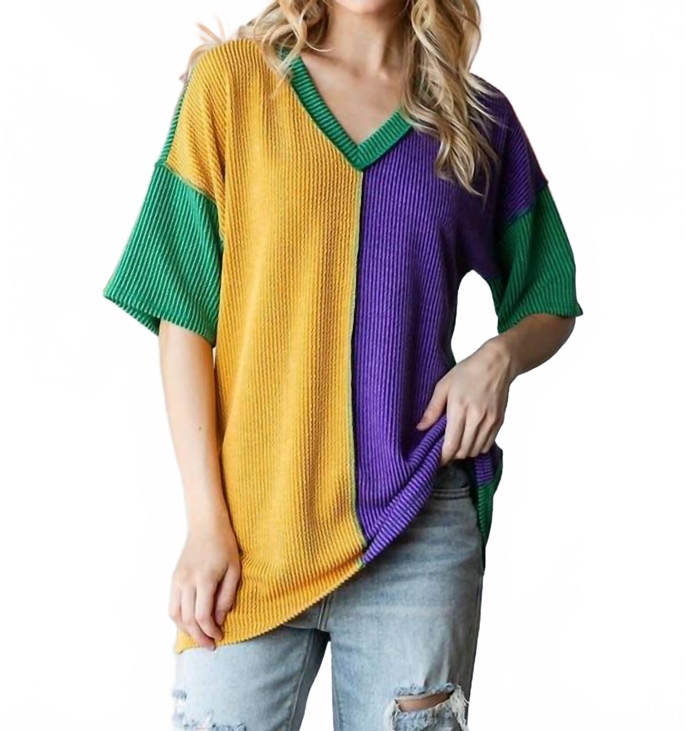 

Бурбон Стрит ребристый топ в мультиколоре HEIMISH USA