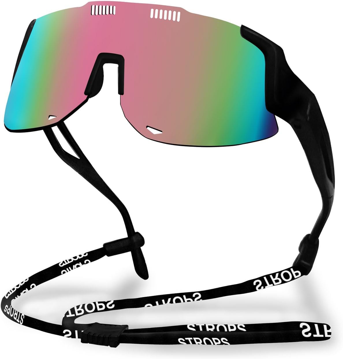 

Спортивные солнцезащитные очки для бега для женщин и мужчин, профессиональные очки для велоспорта для мужчин, солнцезащитные очки с обтекаемой формой и защитой от УФ-излучения UV400 TURVSTPC, Black Frame and Pink Gradient Lenses