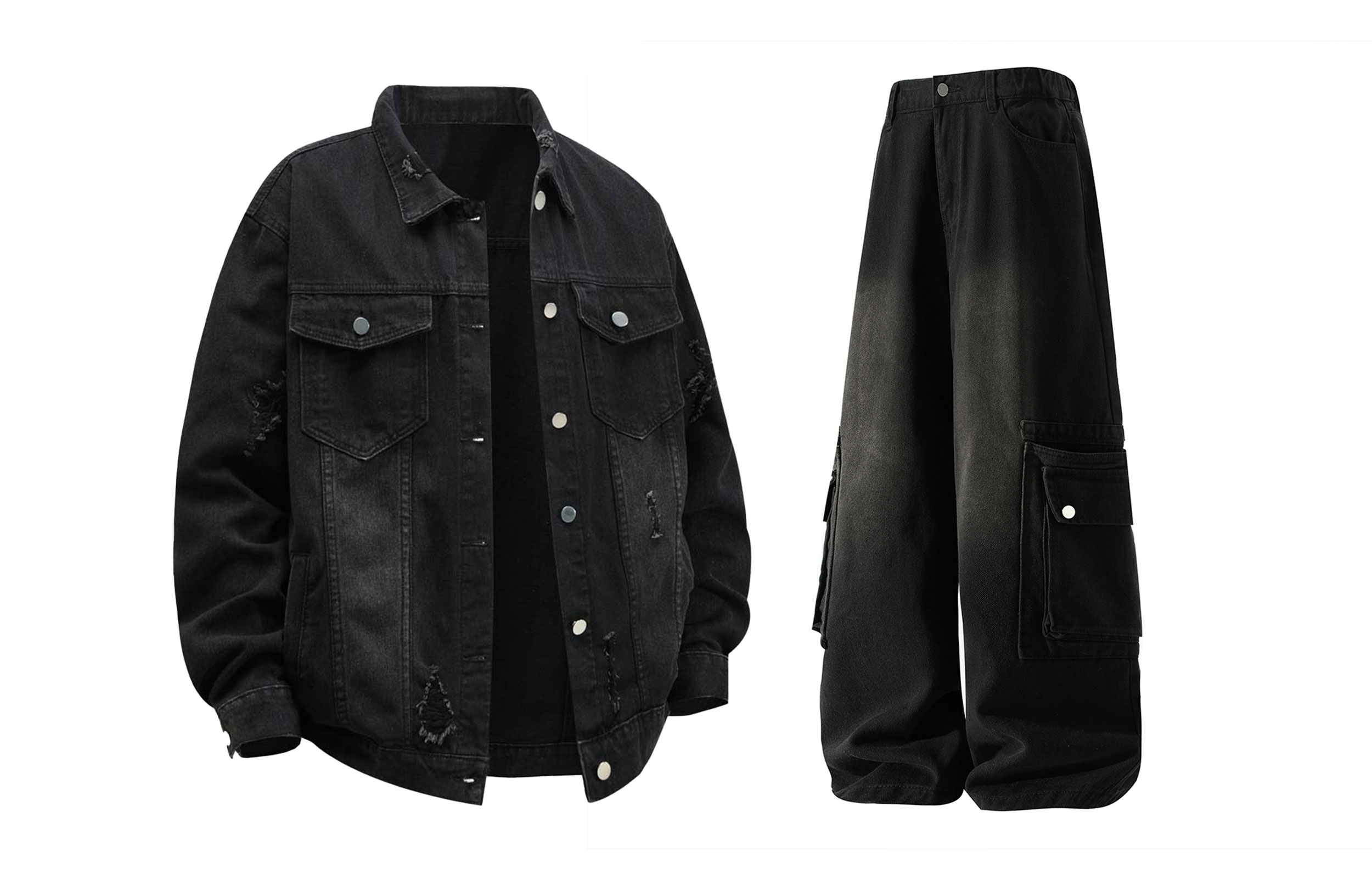 

Повседневная спортивная одежда Unisex с лацканом Lapel Moderate X1617, черный top+черный pants