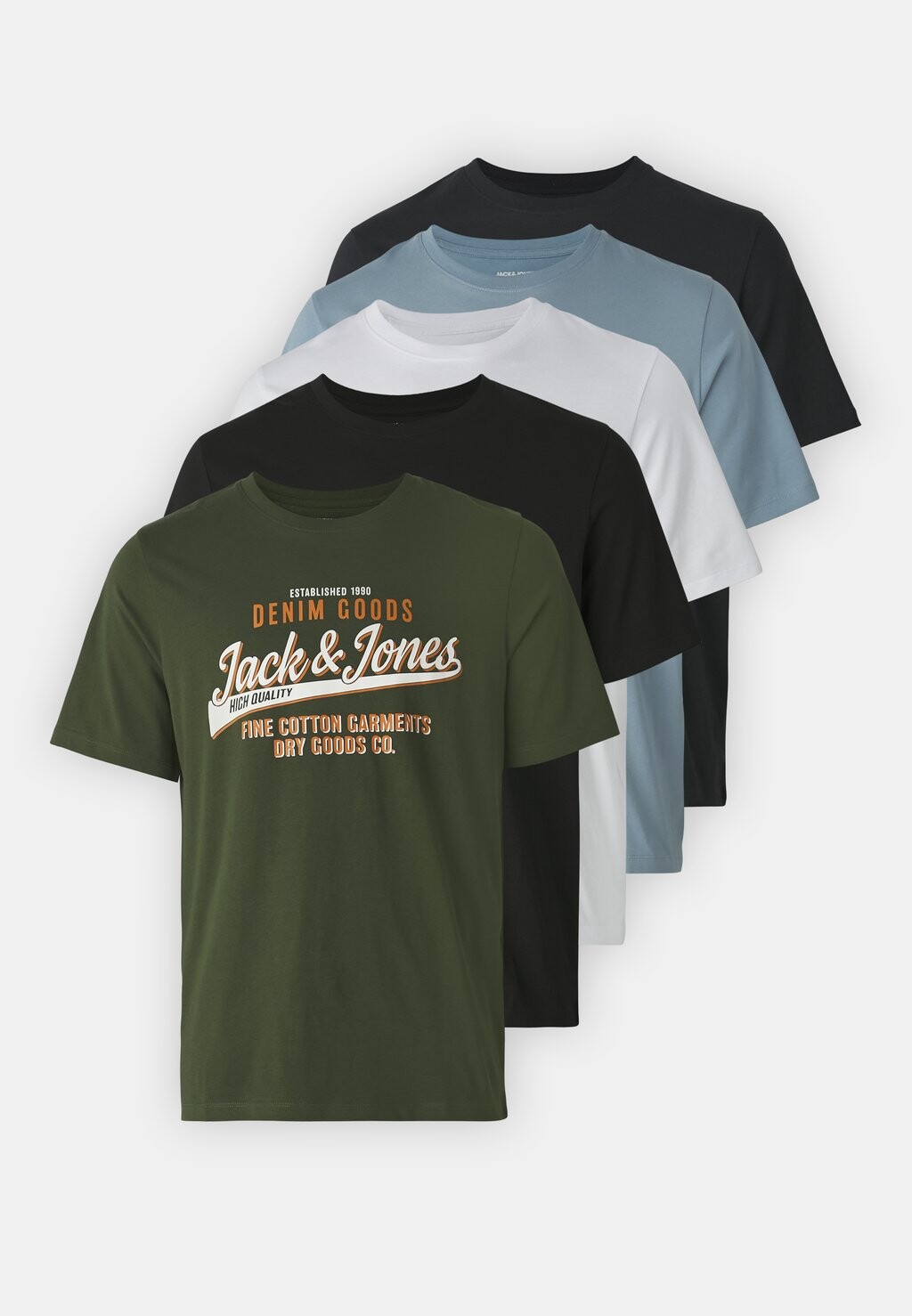 

Футболка с принтом LOGO SS O-NECK 2 COL 5PK MP Jack & Jones, разноцветный