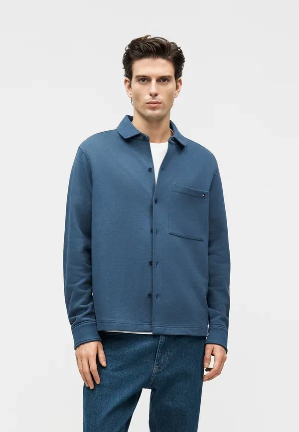 Рубашка оверсайз Tommy Hilfiger Essential Overshirt Core Shirt, цвет Эгейское море