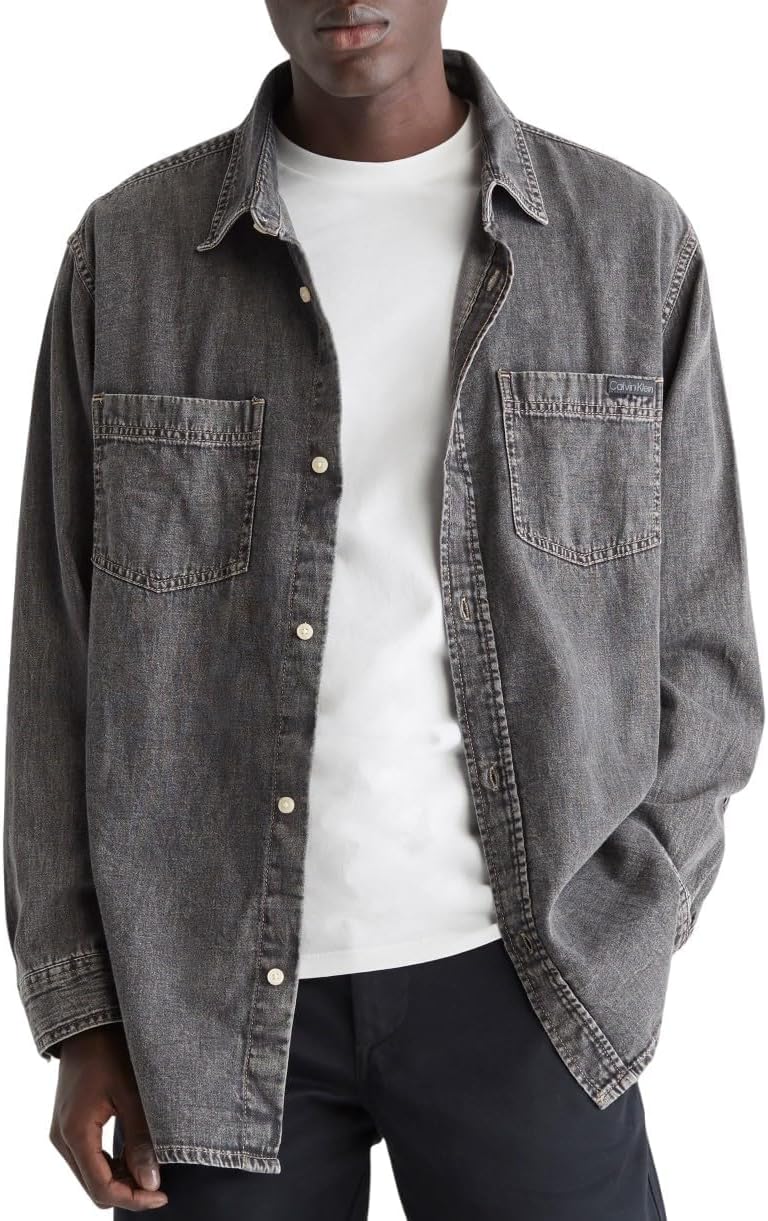 

Мужская классическая джинсовая рубашка с длинным рукавом Calvin Klein, Vagabond