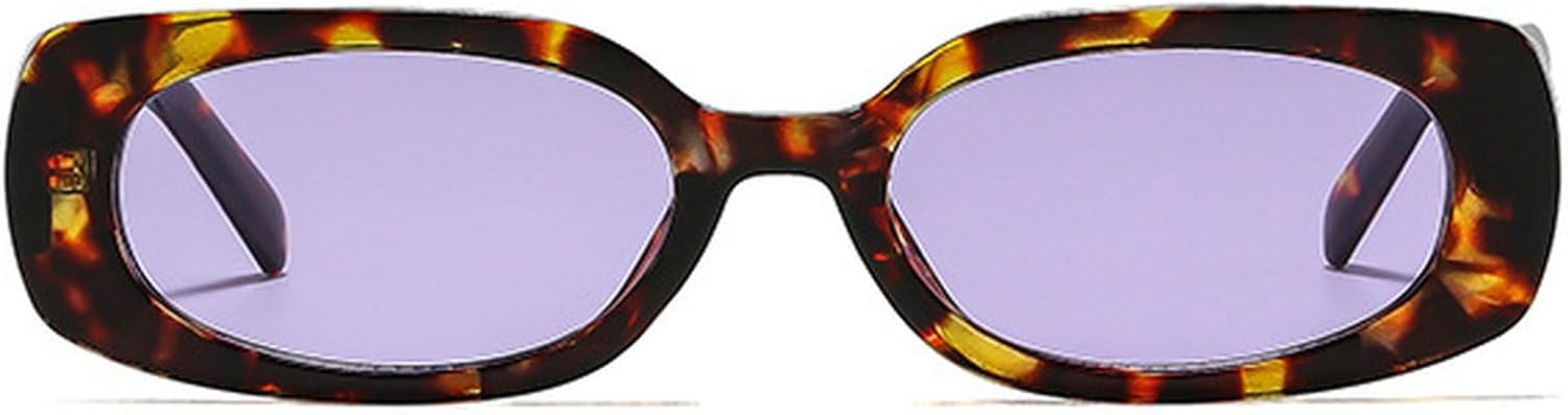 

Популярные модные маленькие прямоугольные солнцезащитные очки для женщин в стиле ретро 90-х, солнцезащитные очки UV400 для мужчин, панк-очки с леопардовым принтом mincl, Leopard Purple