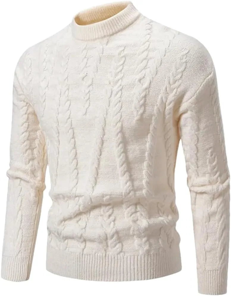 

Мужской однотонный базовый свитер с длинным рукавом и воротником-гольф