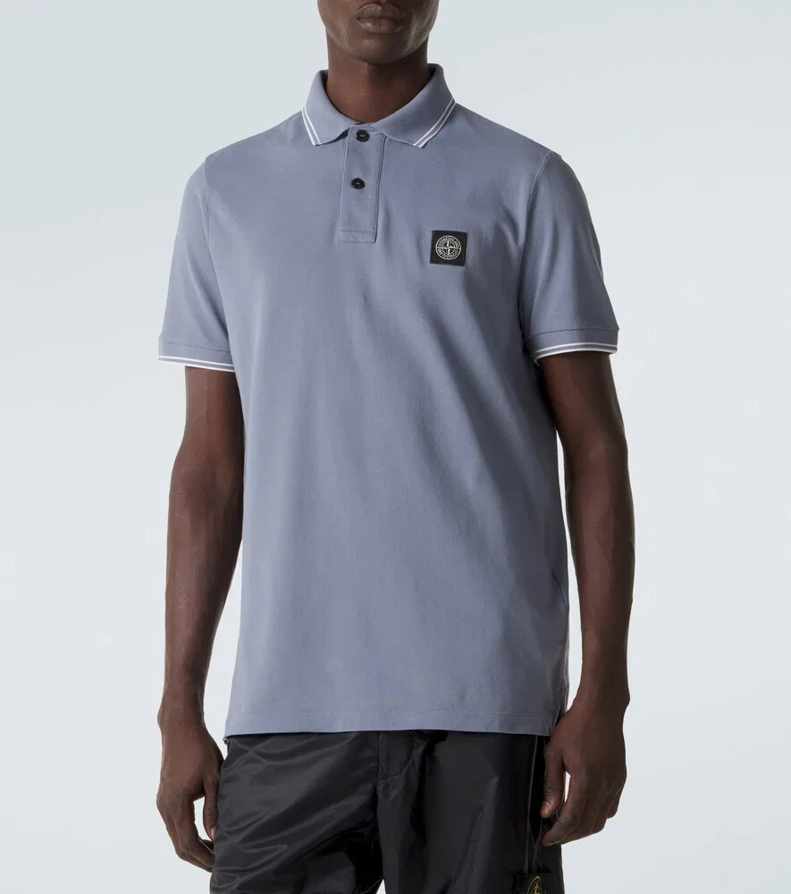 Поло Compass из хлопковой смеси пике Stone Island, серый — фото 3