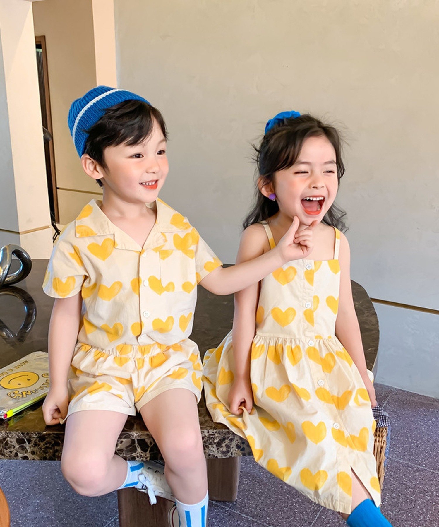Костюм Набор узоров в виде сердечек Aimoha Kids, Yellow — фото 2