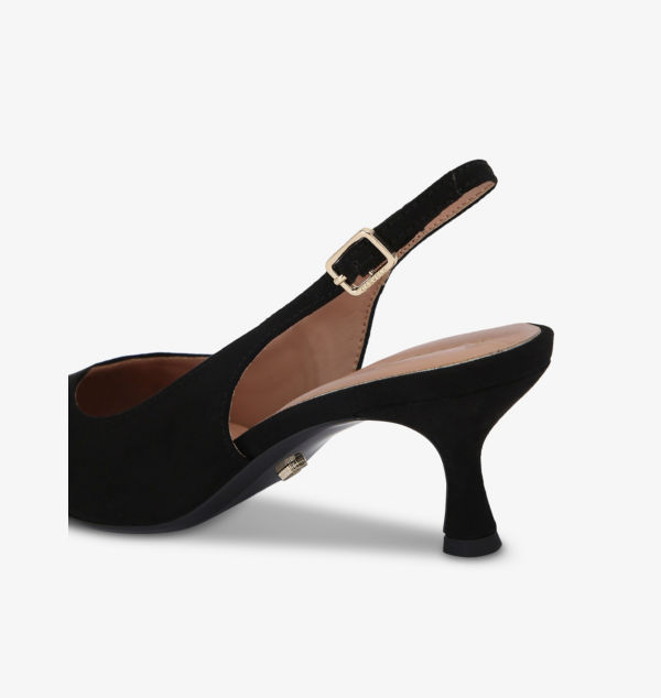 Туфли-Лодочки Allegra из замши на каблуке с открытой пяткой Carvela, черный — фото 4