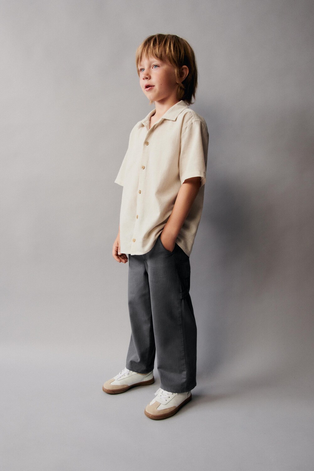 

Рубашка с тонкими полосками ZARA, светло-бежевый