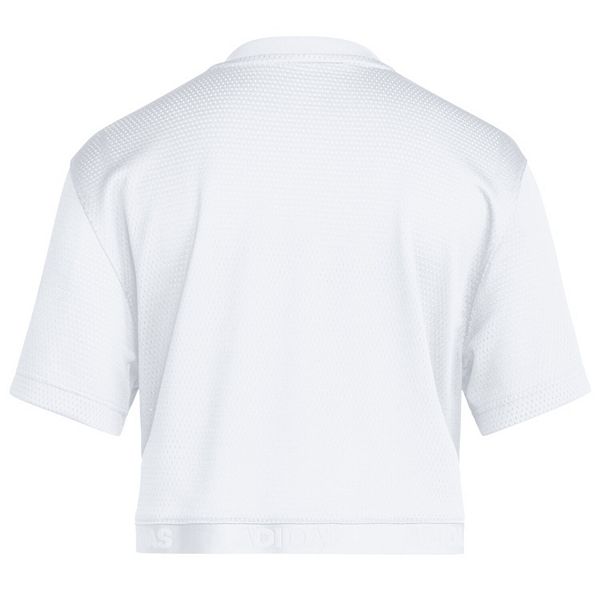 Женская белая футболка кроп Kansas Jayhawks White Out Adidas — фото 4