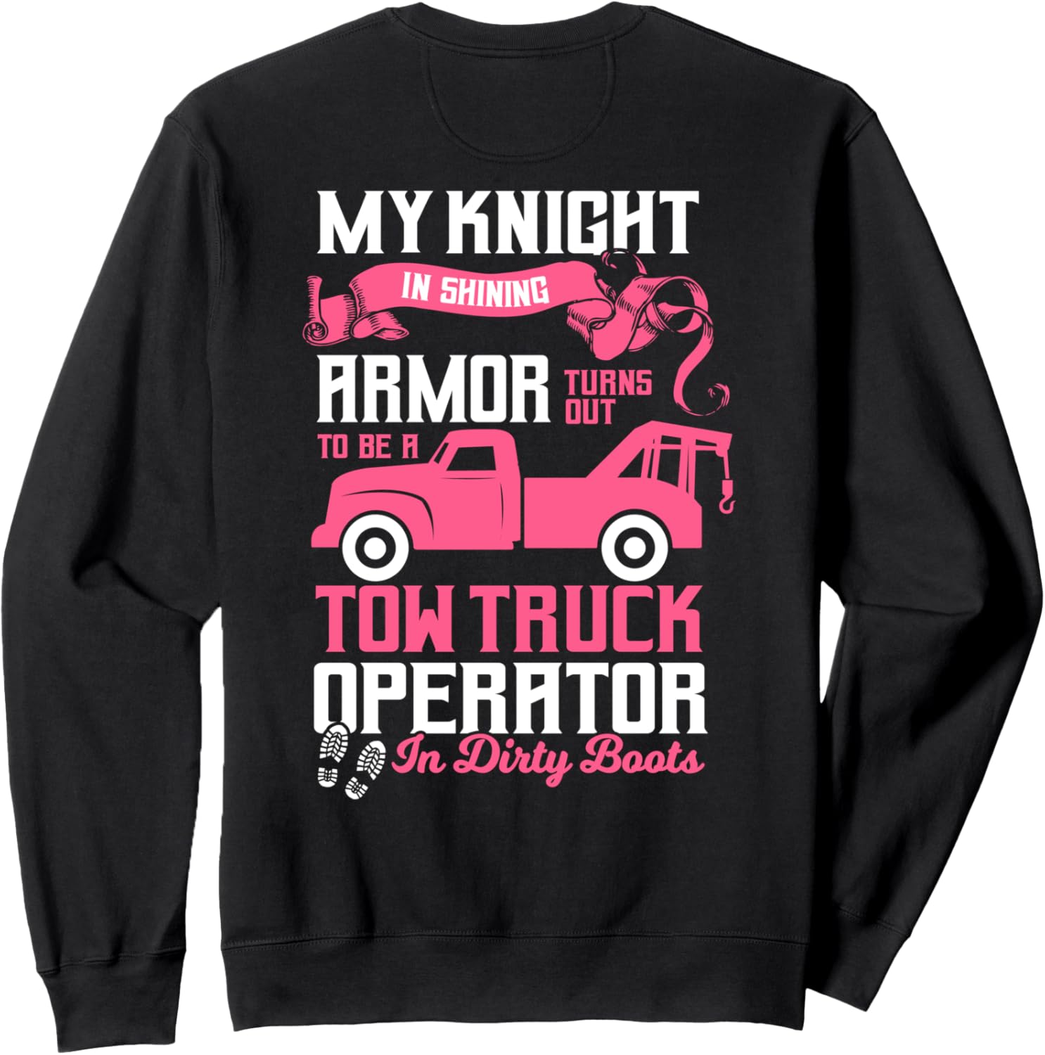 

Толстовка жены водителя эвакуатора на спине Tow Truck Driver Gifts, черный