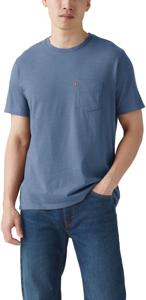 

Мужская футболка Levi's с коротким рукавом и классическим карманом (доступна в большом размере), (New) Sunset Blue, Синий, Мужская футболка Levi's с коротким рукавом и классическим карманом (доступна в большом размере), (New) Sunset Blue