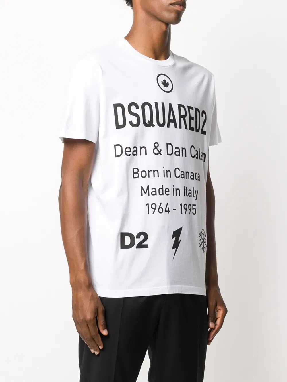 Футболка с коротким рукавом и принтом в виде слогана Dsquared2, белый — фото 3