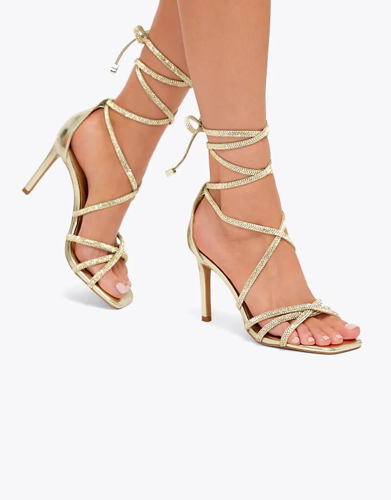 Босоножки Carvela Paparazzi на каблуке с завязками, золотистого цвета — фото 3