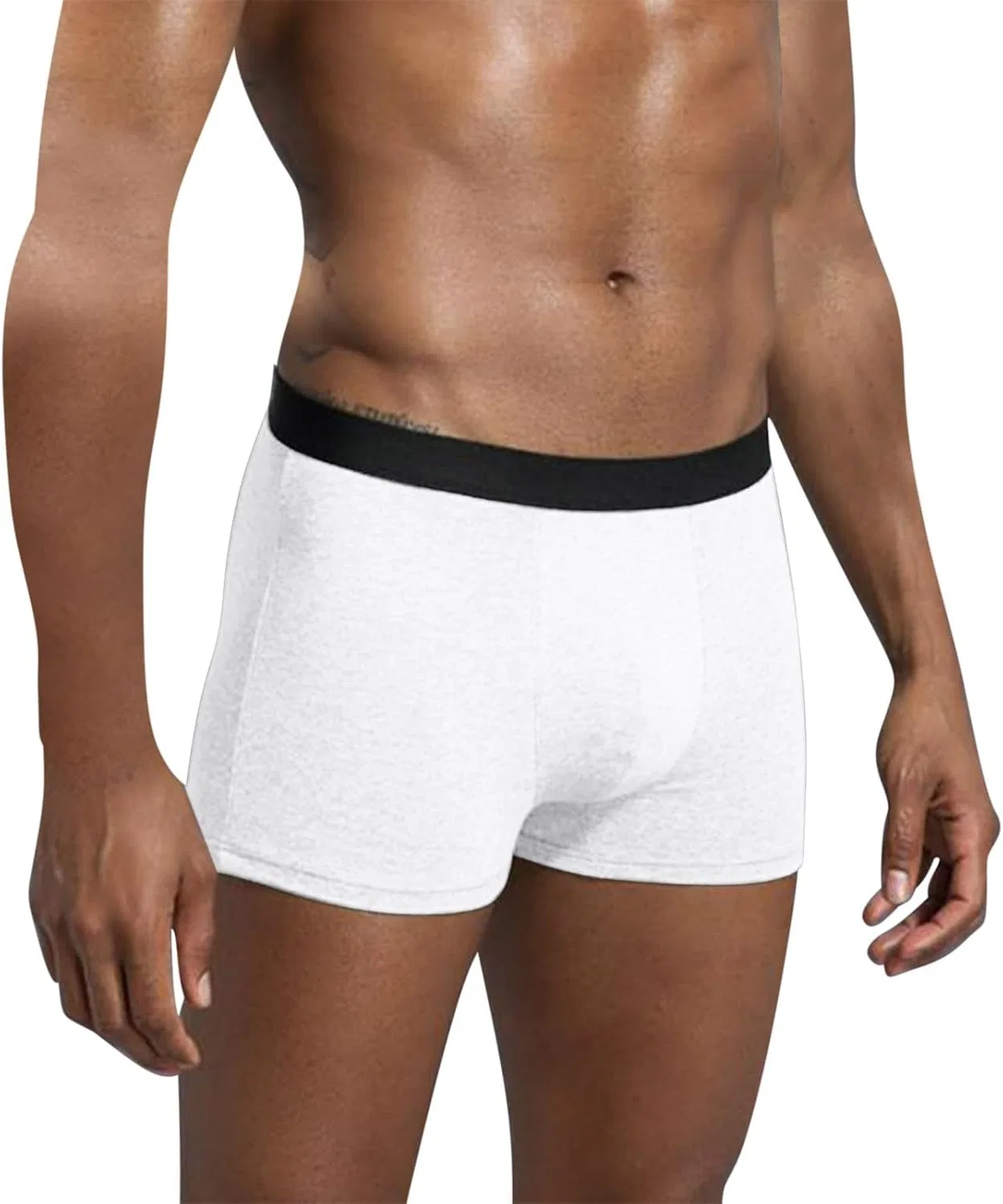 Generic Men's Breathable Cotton Trunks Casual Sports Workout Beach Underwear Fashion Solid Color Soft Comfy Boxer Briefs, белый