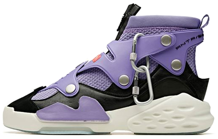 

ANTA Bastard Lifestyle Shoes Men High-top Purple/black/ivory White