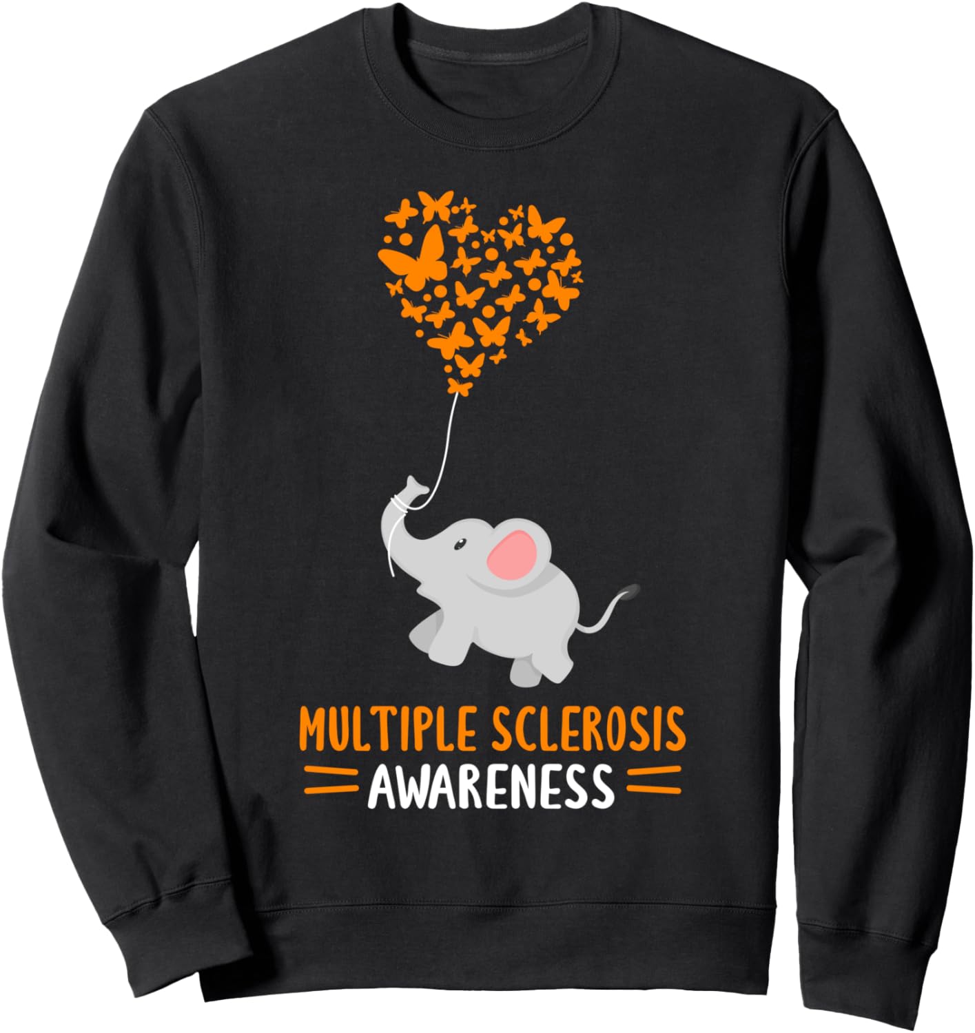 

Толстовка с изображением слона и бабочки в честь месяца осведомленности о рассеянном склерозе Ms Multiple Sclerosis Awareness Support Day Jm0, черный