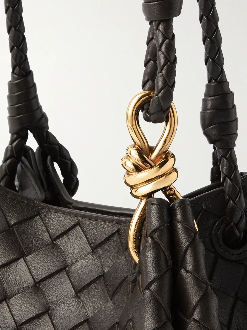 Малая кожаная плечевая сумка Parachute с плетением intrecciato BOTTEGA VENETA, коричневый — фото 4