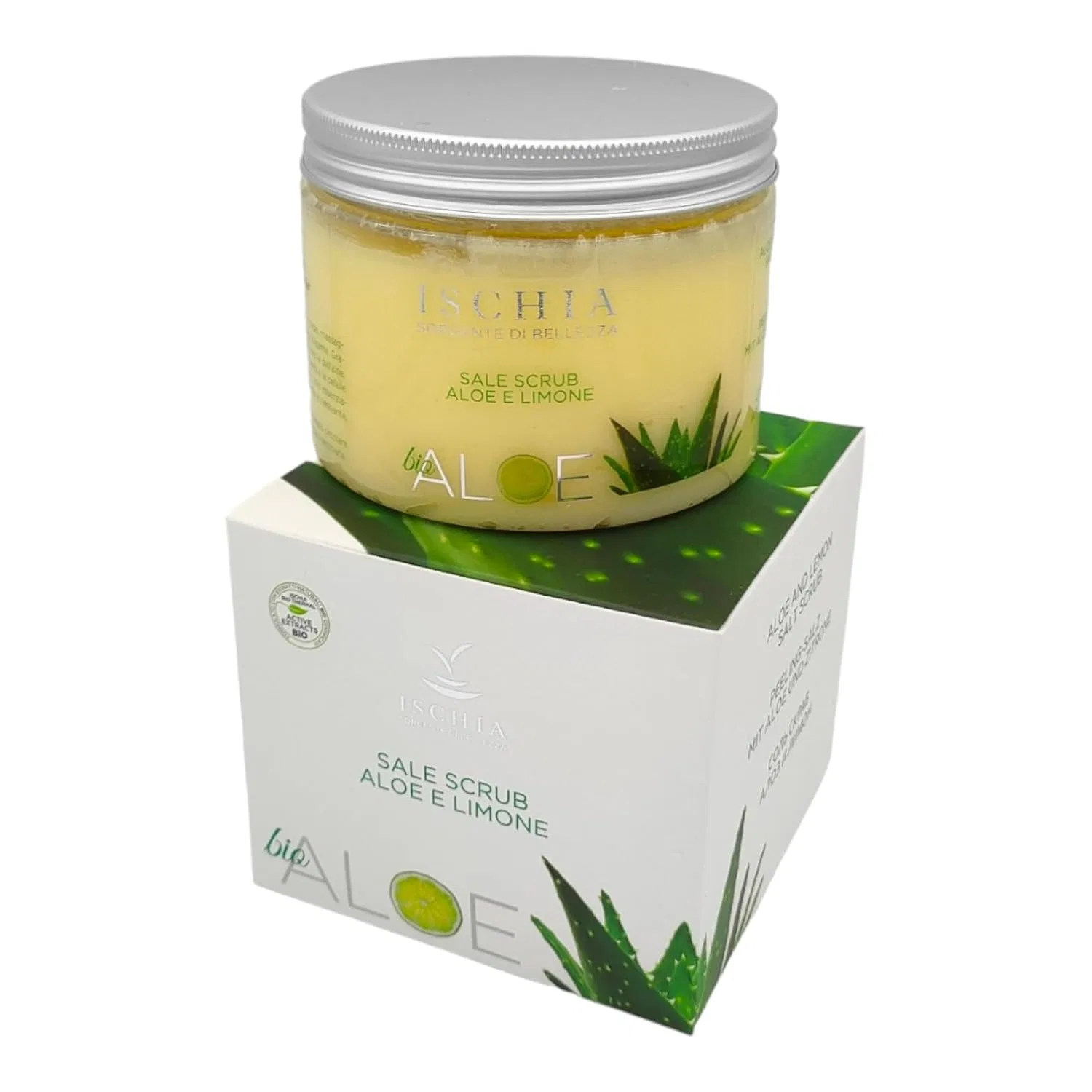 Соляной скраб для тела ISB «Aloe Bio» с алоэ и лимоном, 500 мл Ischia Sorgente Di Bellezza