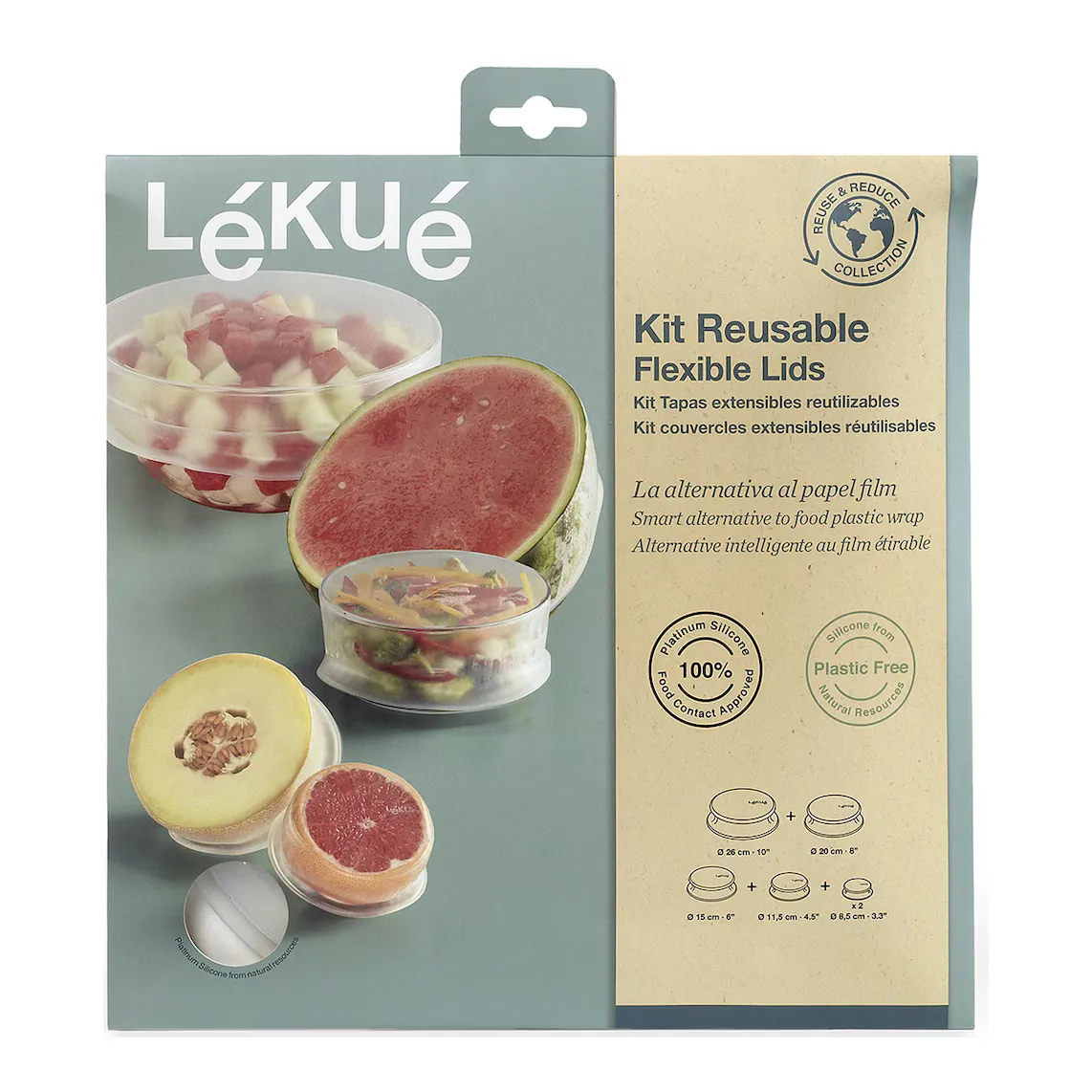 

Набор из 6 выдвижных крышек Reuse & уменьшить Lékué, прозрачный