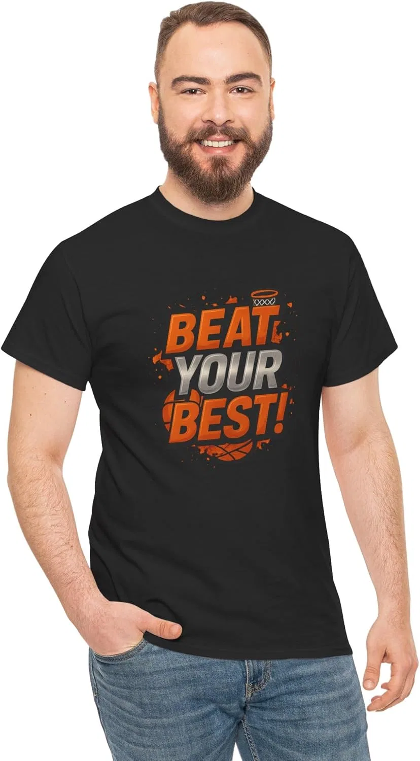 Футболка унисекс Heavy Cotton, BEAT YOUR BEST!, черный — фото 3